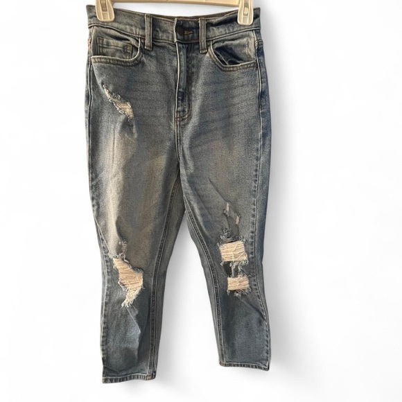 Cello Denim - Cello Blue Ankle Jeans with Distressed Details